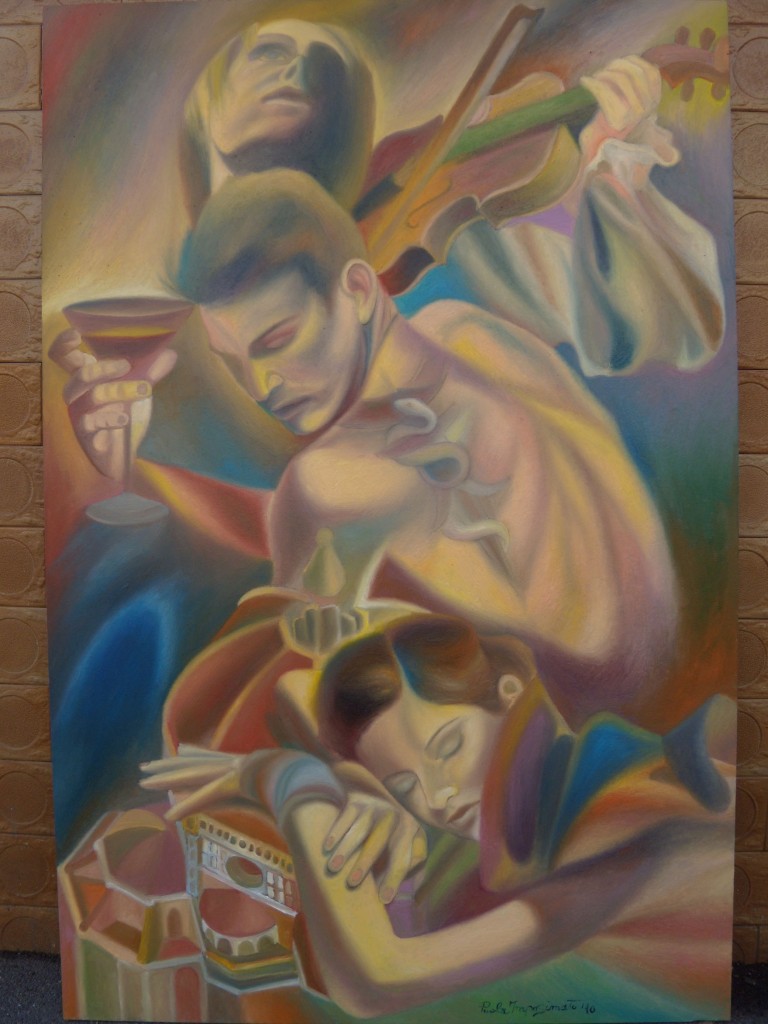 "Aria sulla quarta corda", olio su tela, 80x120, 2010 di Paola Imposimato   