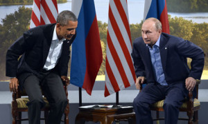 Obama and Putin at the G8 summit.