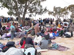 Accampamento di profughi in Libia