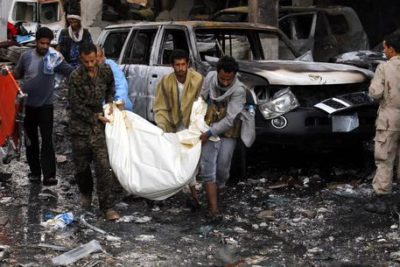 Saudi-led airstrikes hit a funeral ceremony in Sanaa
