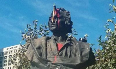 Statua di Colombo a Detroit manomessa